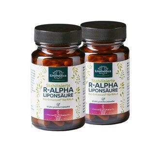2er-Sparset: R-Alpha-Liponsäure Sodium - Bio Enhanced®  - 240 mg - 2 x 60 Kapseln - von Unimedica/
