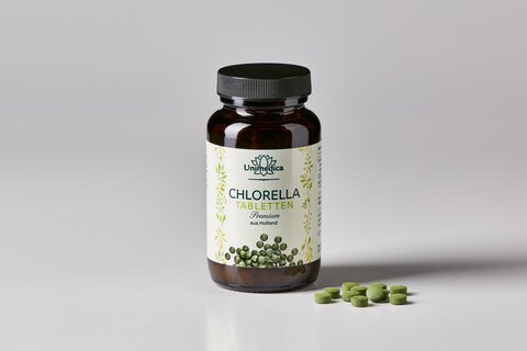2er-Sparset: Chlorella Premium - Tabletten - 3000 mg pro Tagesdosis (6 Tabletten) - kultiviert in Holland - von Unimedica