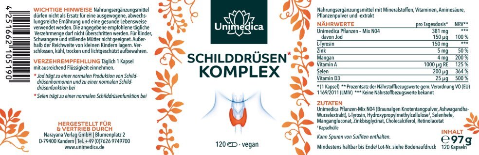 Schilddrüsen* Komplex - 120 Kapseln - von Unimedica