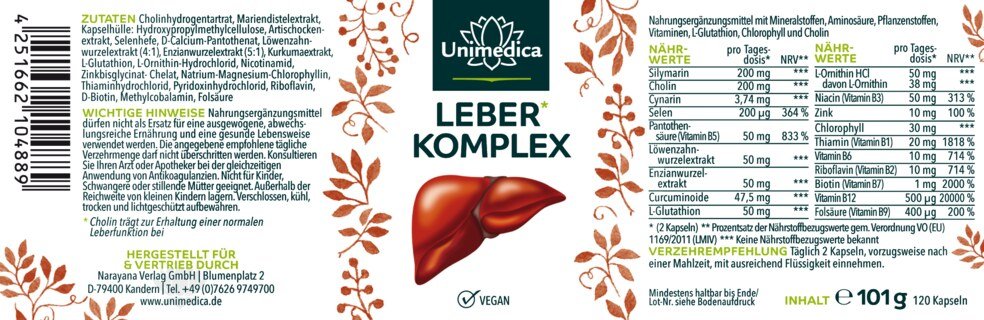 Complexe pour le foie - 120 gélules - par Unimedica
