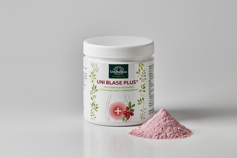 Uni Blase Plus - Komplex mit D-Mannose, Cranberry, Vitamin C, B3 und B7 - 293 g Pulver - von Unimedica