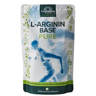 L-Arginin Base Pure Pulver - 5 g pro Tagesdosis (1 Messlöffel) - hochdosiert - aus pflanzlicher Fermentation - 500 g - von Unimedica/