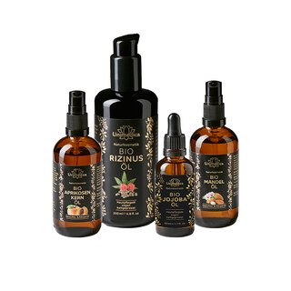 Set: Precious oils - with organic castor oil, organic jojoba oil, organic apricot kernel oil, organic almond oil - by Unimedica