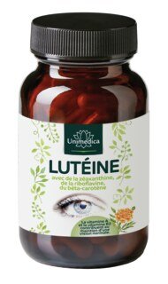 Lutéine - avec zéaxanthine + vitamine B2 + bêta-carotène + vitamine A - 90 gélules - par Unimedica