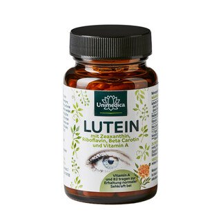 Lutein - mit Zeaxanthin + Vitamin B2 + Beta Carotin + Vitamin A - 90 Kapseln - von Unimedica/