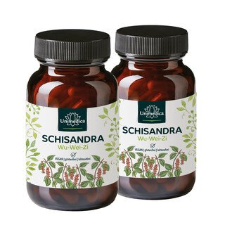 2er-Sparset: Schisandra - Blattextrakt mit 9 % Schisandrin - 150 mg pro Tagesdosis - 2 x 90 Kapseln - von Unimedica