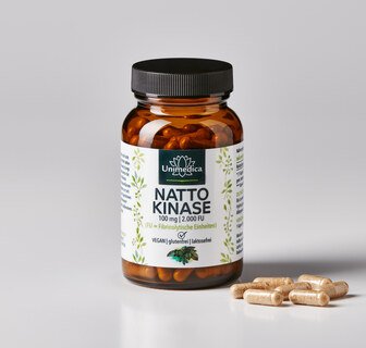 Set: Nattokinase - 100 mg / 2000 FU per daily dose (1 capsule) - 2 x 120 capsules - by Unimedica