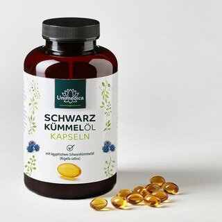 2er-Sparset: Schwarzkümmelöl Softgelkapseln - 3000 mg pro Tagesdosis - 2 x 400 Softgelkapseln - von Unimedica
