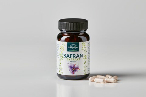 Safran Kapseln - mit 30 mg Affron® Safran-Extrakt pro Tagesdosis (2 Kapseln) - 3,5 % Lepticrosalide - 120 Kapseln - von Unimedica