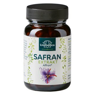 Safran Kapseln - mit 30 mg Affron® Safran-Extrakt pro Tagesdosis (2 Kapseln) - 3,5 % Lepticrosalide - 120 Kapseln - von Unimedica/