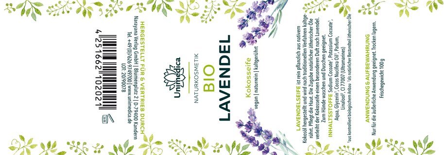 2er-Sparset: Bio Lavendelseife - 2 x 100 g - von Unimedica