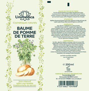 Baume de pomme de terre  selon une recette paysanne traditionnelle - 200 ml - par Unimedica