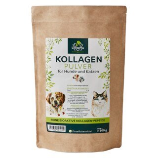 Kollagen Pulver für Hunde und Katzen - Kollagen-Hydrolysat vom Rind - Einzelfuttermittel - 600 g - von Uniterra/