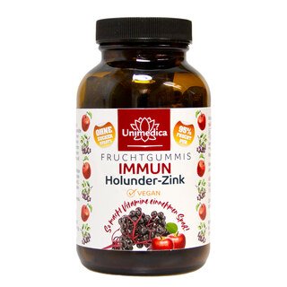 Immun Holunder Zink - Fruchtgummis - 40 Gummis - von Unimedica  - Sonderangebot kurze Haltbarkeit/