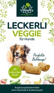 Leckerli Veggie für Hunde - natürliche Hundesnacks mit 100 % Obst und Gemüse - 150 g - Ergänzungsfuttermittel - von Uniterra