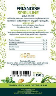 Friandise spiruline pour chiens  collations naturelles pour chiens avec des algues et des légumes  complément alimentaire - 150 g - par Uniterra