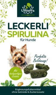 Spirulina Treats for Dogs  natural dog snacks with algae and vegetable  supplementary feed  150 g  from Uniterra