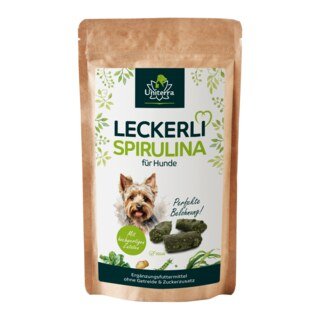 Leckerli Spirulina für Hunde - rein pflanzlich - Ergänzungsfuttermittel - 150 g - von Uniterra/
