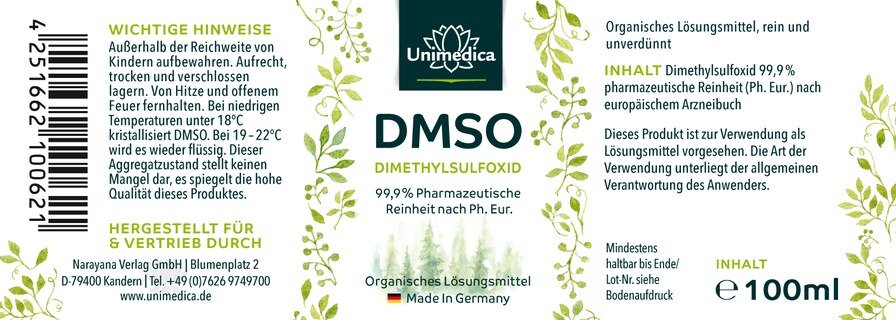 Set: DMSO 99.9 % - 100 ml - from Unimedica