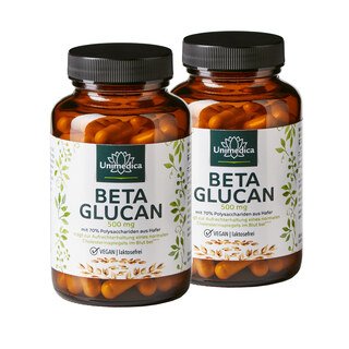 2er-Sparset: Beta Glucan - 70% Polysaccharide aus Hafer - 2 x 90 Kapseln mit je 500 mg Beta Glucan - von Unimedica/