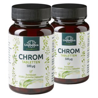 Lot de 2: Chrome - 500 µg dosage élevé - 2 x 180 comprimés - par Unimedica/
