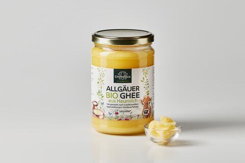 Ghee BIO  lait de foin de l'Allgäu  issu du pâturage et du fourrage à base d'herbe - 500 g - par Unimedica