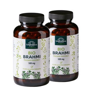 2er-Sparset: Bio Brahmi - 1.000 mg pro Tagesdosis (2 Kapseln) - 2 x 150 Kapseln - von Unimedica/
