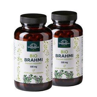 2er-Sparset: Bio Brahmi - 1.000 mg pro Tagesdosis (2 Kapseln) - 2 x 150 Kapseln - von Unimedica