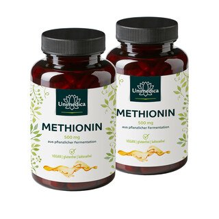 2er-Sparset: Methionin - 500 mg aus Fermentation  - 2 x 120 Kapseln  - von Unimedica/