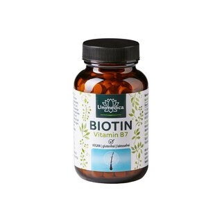 Biotin - 10.000 µg Vitamin B7 pro Tagesdosis - 365 Tabletten - von Unimedica - Sonderangebot kurze Haltbarkeit/