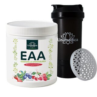 Set: EAA - Essentielle Aminosäuren - Pulver mit Beerengeschmack - 500 g + Unimedica Protein Shaker - 500 ml - von Unimedica/