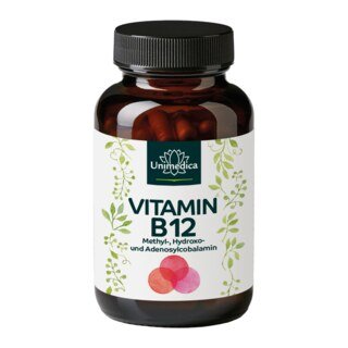 Vitamin B12 mit 3 Cobalamin-Formen 500 µg Tagesdosis - 120 Kapseln - von Unimedica/