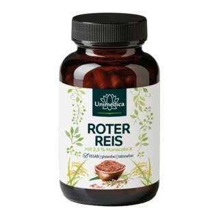 Red Rice  red yeast rice from natural fermentation - with 2.51 mg monacolin K per daily dose (1 capsule) - 120 capsules - from Unimedica/
