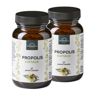 2er-Sparset: Propolis Kapseln - 1000 mg Polyphenole pro Tagesdosis (2 Kapseln) - 2 x 60 Kapseln - von Unimedica/