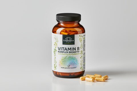 Vitamin B Komplex - bioaktiv - mit 4 Kofaktoren - hochdosiert - 180 Kapseln - von Unimedica