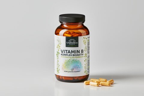 Vitamin B Complex - bioactive  with 4 co-factors - high-dose - 180 capsules - from Unimedica