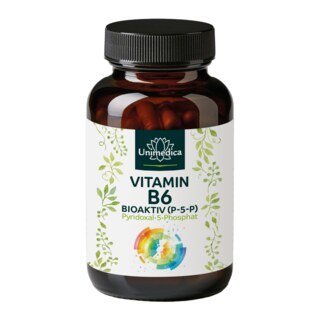 Vitamine B6 BIOACTIVE - pyridoxal-5-phosphate (P-5-P) - 25 mg par dose journalière (1 gélule)  hautement dosée - 120 gélules - par Unimedica