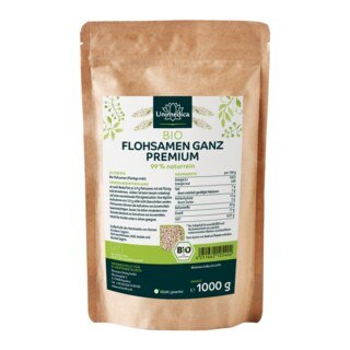 Organic Psyllium Seeds whole  Indian psyllium - 99 % all-natural  premium quality - 1000 g - from Unimedica/