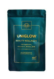 Uniglow Beauty Collagène  Complexe au collagène issu du fourrage à base d'herbe + vitamine C, biotine et zinc - 500 g de poudre - par Unimedica/