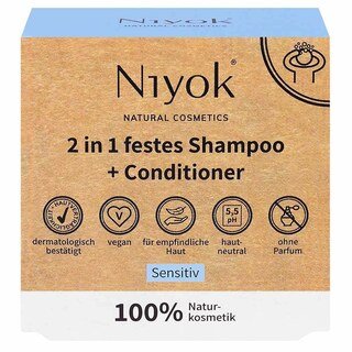 2 in1 Festes Shampoo + Conditioner - sensitiv - Niyok Natural Cosmetics - 80 g