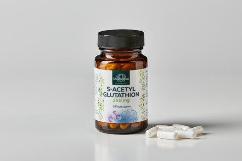 S-Acetyl-Glutathion - stabile Glutathionform - 250 mg pro Tagesdosis (1 Kapsel) - hochdosiert - 60 Kapseln - von Unimedica