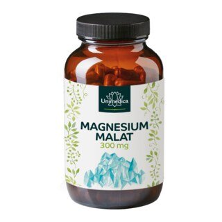 Magnesium Malat  - 300 mg Magnesium pro Tagesdosis (3 Kapseln) - 180 Kapseln - von Unimedica
