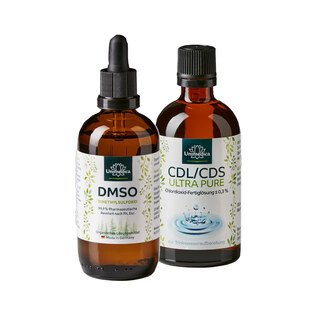 Set: DMSO 99.9 % - 100 ml - AND CDL/CDS - ULTRA PURE - Chlorine Dioxide Ready-to-Use Solution ≤ 0.3 % - 100 ml - from Unimedica