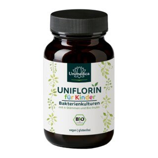 Uniflorin für Kinder - Bakterienkulturen mit 6 Stämmen und Bio-Inulin - 50 g Pulver - von Unimedica