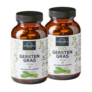 2er-Sparset: Bio Gerstengras Kapseln - 2 x 180 Kapseln- von Unimedica/