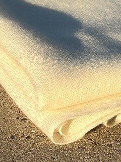 Set: Merino Silk Blanket - 140 x 280 cm - light diamond weave - Narayana meditation blanket