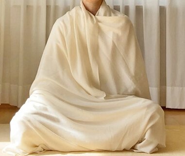 Set: Merino Silk Blanket - 140 x 280 cm - light diamond weave - Narayana meditation blanket