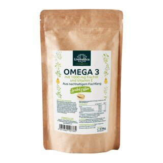Omega 3 Fischöl Limited Edition - aus nachhaltigem Fischfang - 1000 mg pro Tagesdosis (1 Kapsel) - 400 Kapseln - von Unimedica - Sonderangebot kurze Haltbarkeit: 31.10.2024/