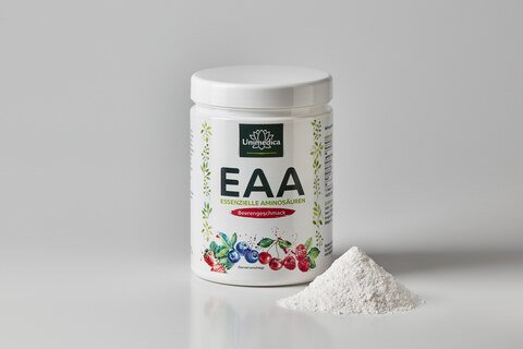 Set: EAA - Essential Amino Acids - Powder with a berry taste - 2 x 500 g - from Unimedica