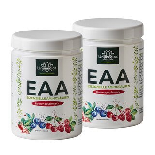 Set: EAA - Essential Amino Acids - Powder with a berry taste - 2 x 500 g - from Unimedica/